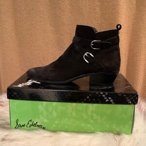 Sam Edelman Black Ankle Booties with Buckle Detail
